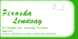 piroska lendvay business card